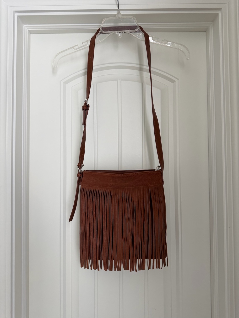 Fringe Crossbody Shoulder Bag - Brown